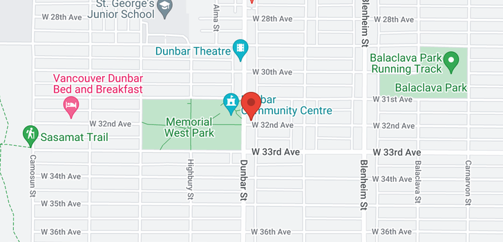 map of 3593 W 32ND AVENUE